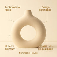 Vaso de cerâmica oco - Circle Nórdico