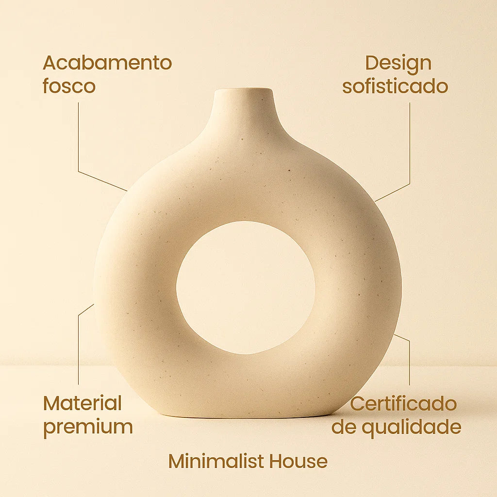 Vaso de cerâmica oco - Circle Nórdico