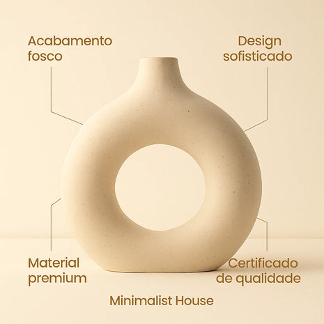 Vaso de cerâmica oco - Circle Nórdico