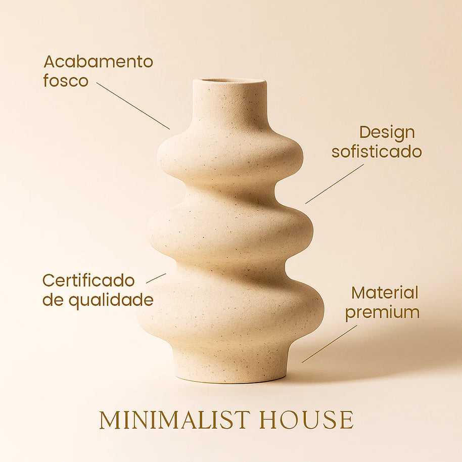Vaso de cerâmica bege Nordic - Minimalista