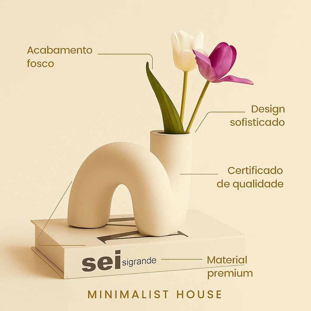Vaso de cerâmica - Sinuoso Minimalista
