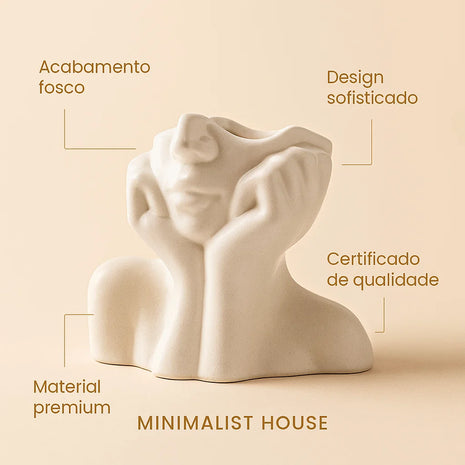 Vaso de cerâmica criativo, rosto, pescoço, mulher - Flores