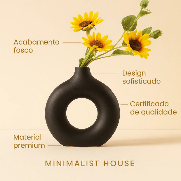 Vaso de cerâmica oco - Circle Nórdico