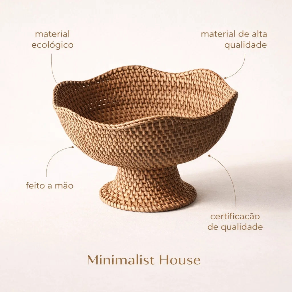 Cesto de Frutas Rattan - Boho
