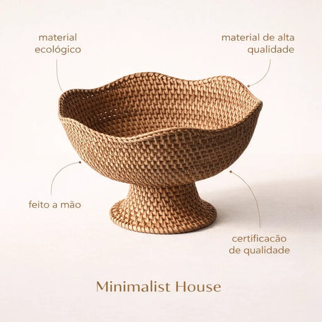 Cesto de Frutas Rattan - Boho