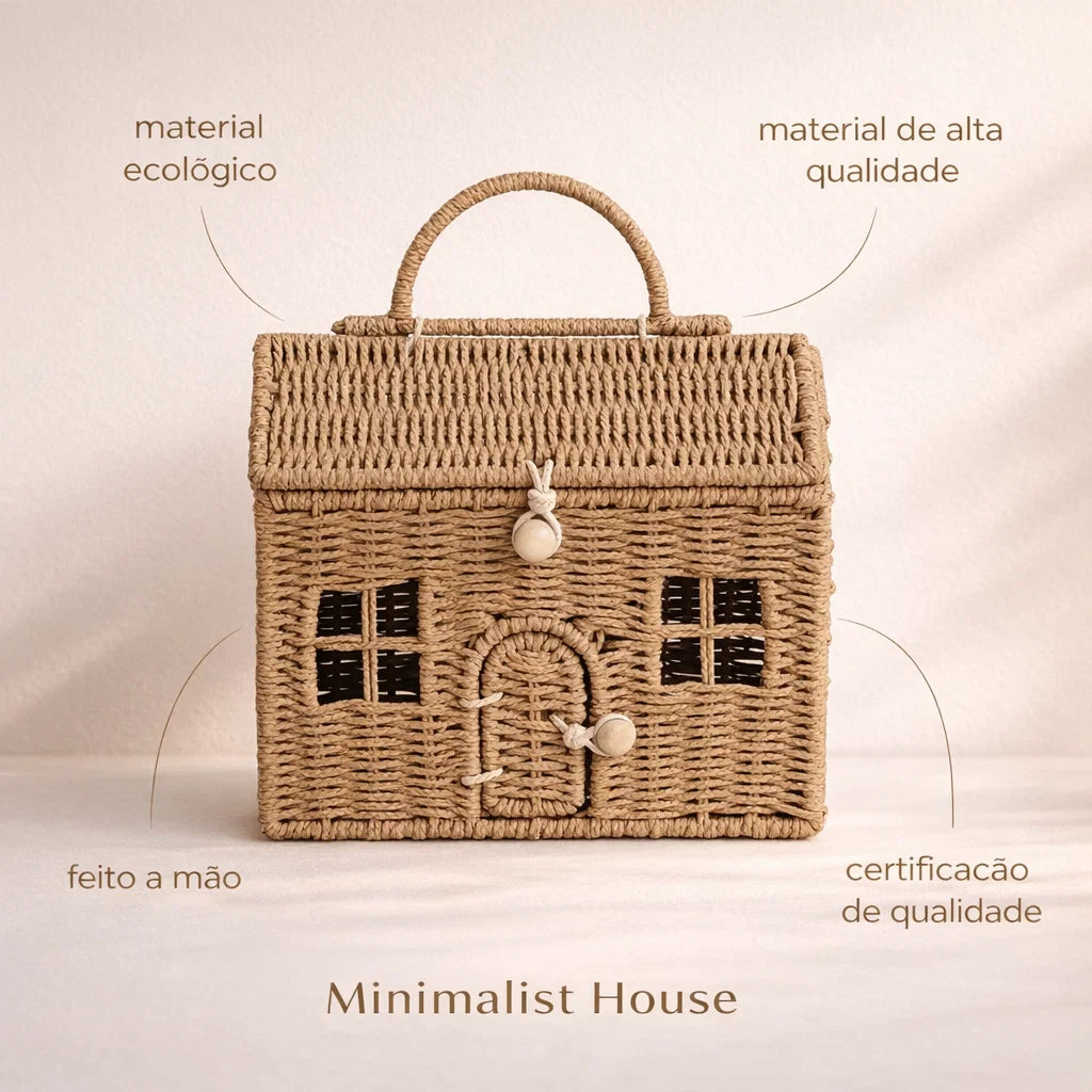 Cesto de rattan - Casinha Baby