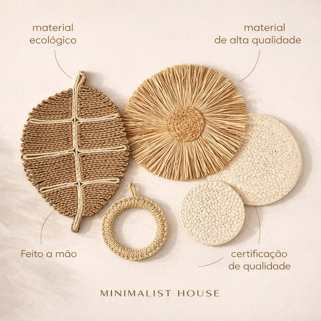 Composição de parede em fibra natural - Conjunto SUN