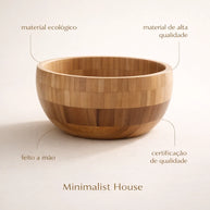 Saladeira bowl de bambu natural