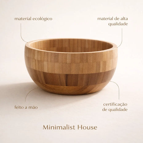 Saladeira bowl de bambu natural
