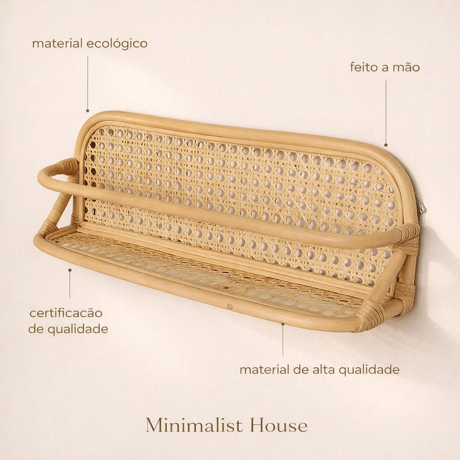 Mini Prateleira Decorativa Bambu