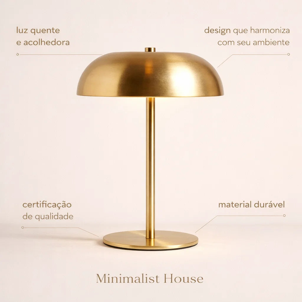 Luminária de Mesa LED Portátil Recarregável USB - Aurum