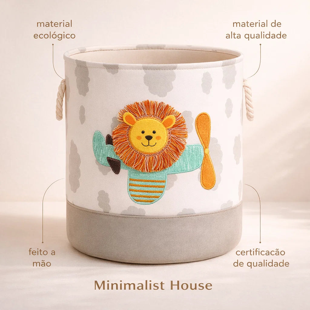 Cesto organizador de brinquedos - Animais