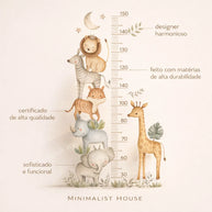 Adesivo Régua de Crescimento Infantil com Animais