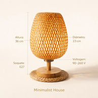 Bamboo Lamp - Abajur Tecelagem De Bambu Lâmpada Criativa
