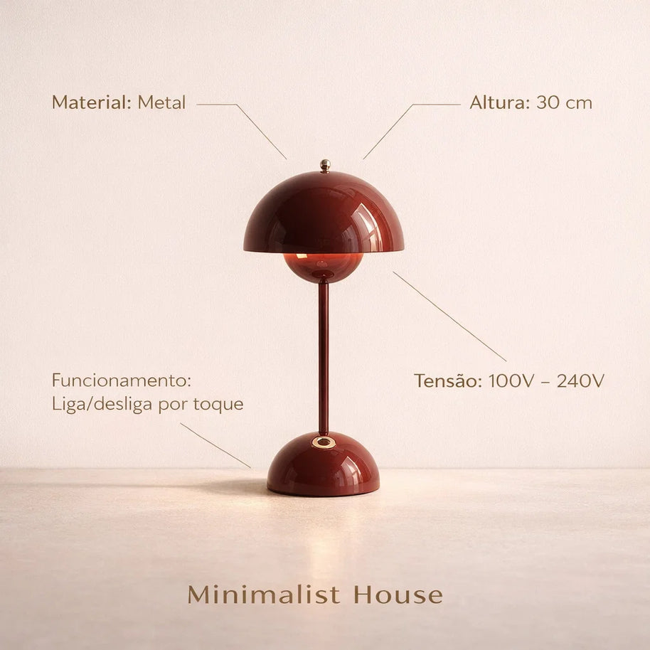 Cogumelo - Lâmpada minimalista Com Touch