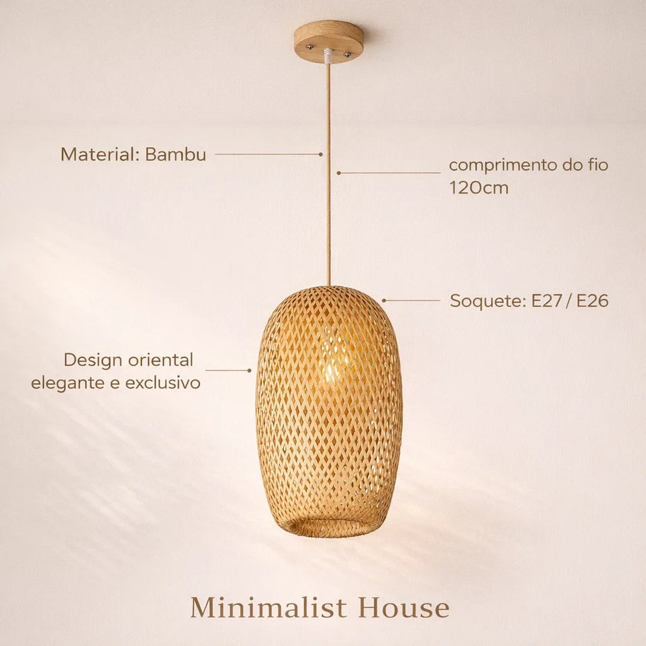 Indonésia - Pendente natural bambu