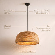 BALI - Pendente natural bambu (preto)