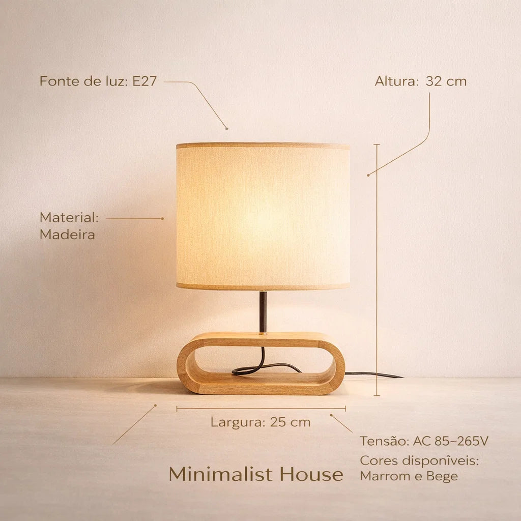 Abajur Wood Madeira