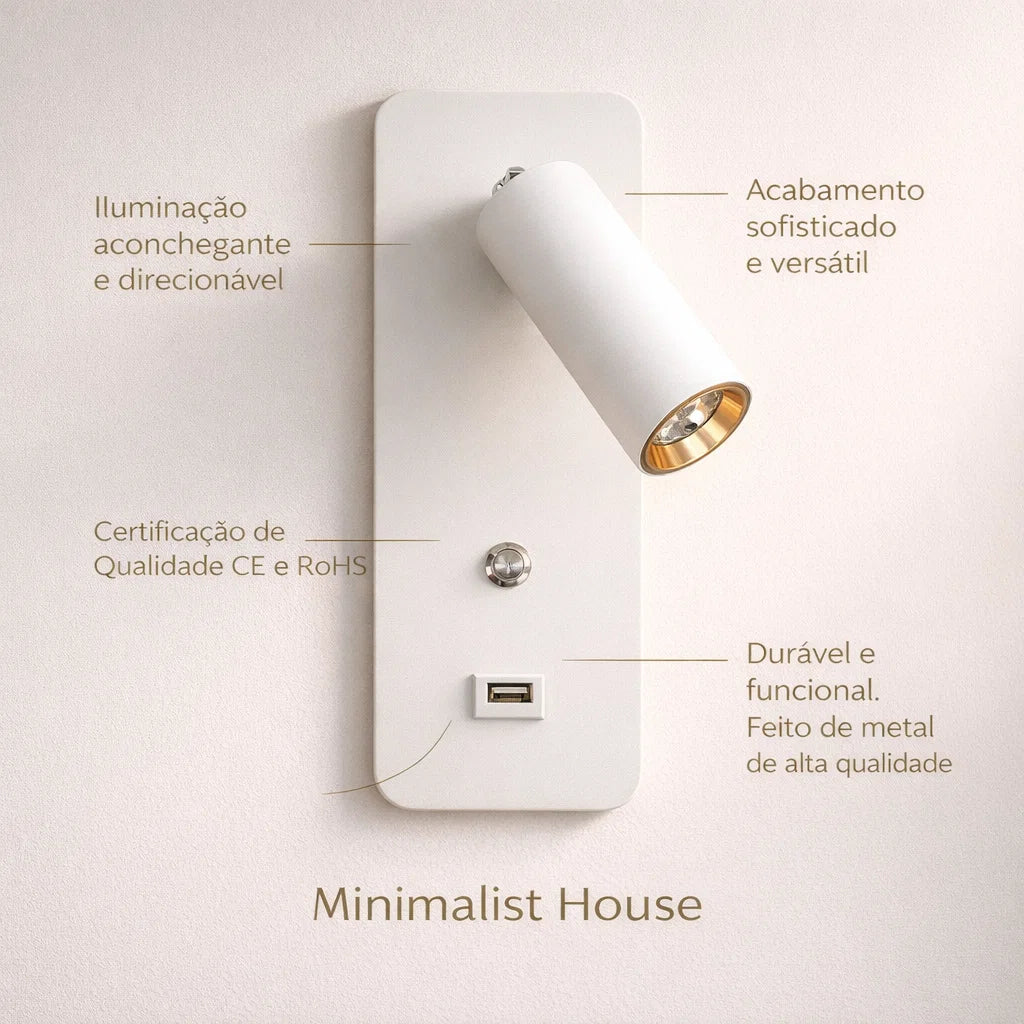 Arandela com USB - FUTURE