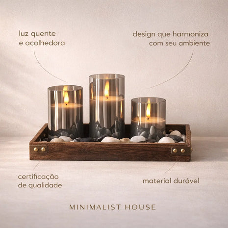 Luminária 3 peças - Candle Light