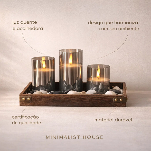 Luminária 3 peças - Candle Light