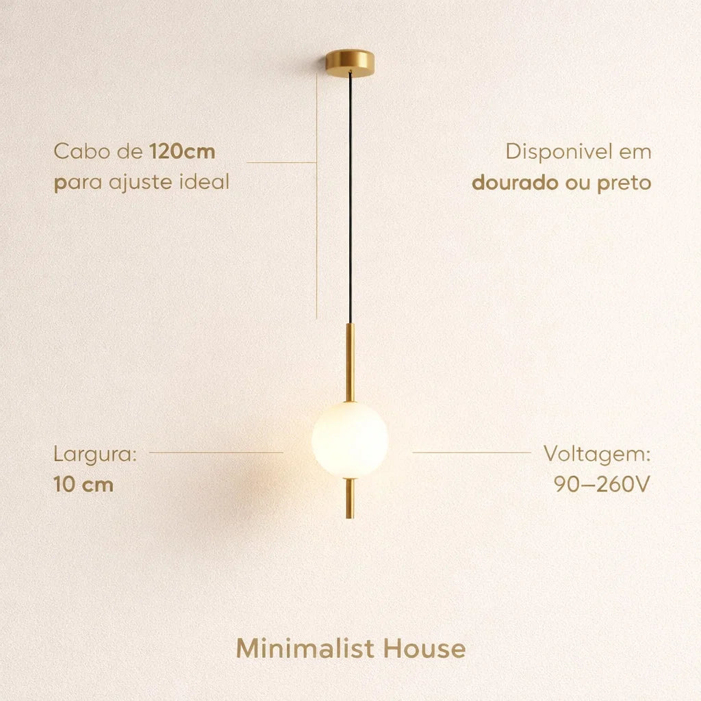 Pendente Baling Dourado e Preto
