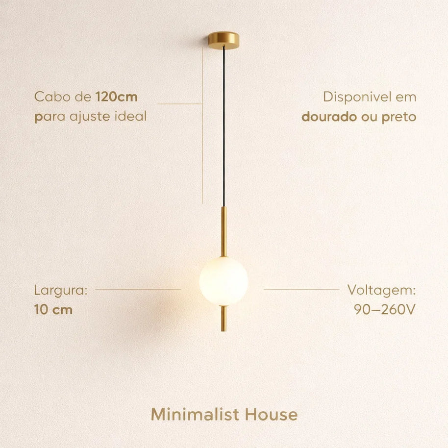 Pendente Baling Dourado e Preto