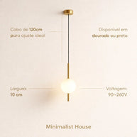 Pendente Baling Dourado e Preto