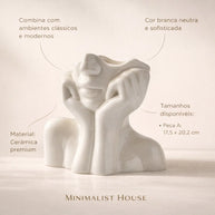 Vaso de cerâmica criativo, rosto, pescoço, mulher - Flores