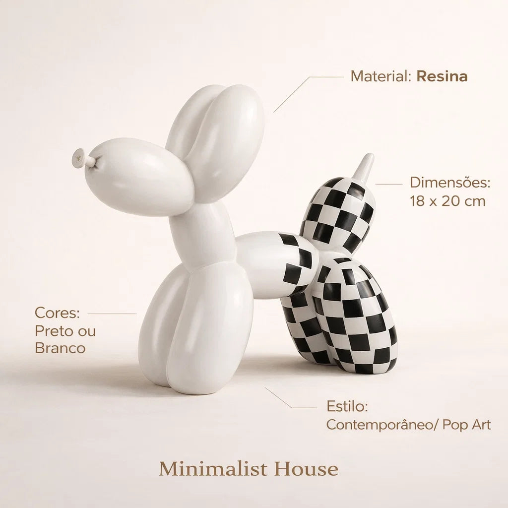 Ballon Dog - Black and White