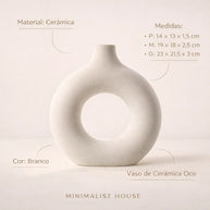 Vaso de cerâmica oco - Circle Nórdico