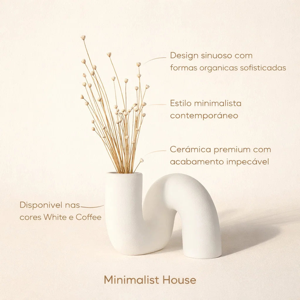 Vaso de cerâmica - Sinuoso Minimalista