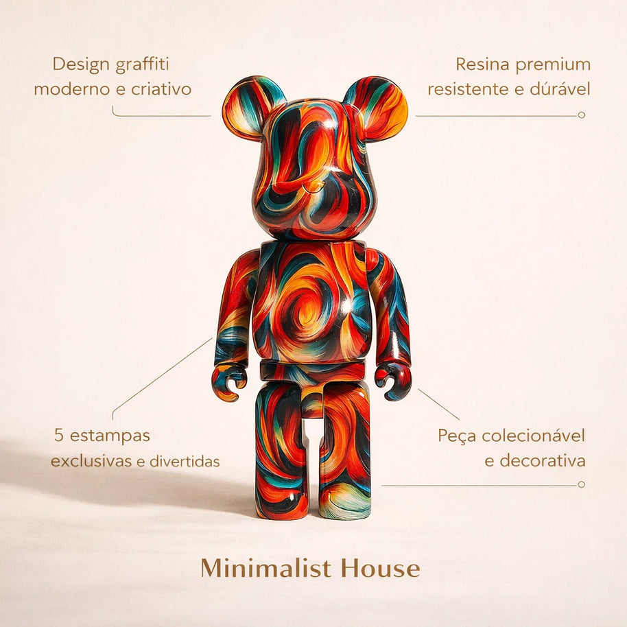 Urso Estatueta Graffiti BearBri