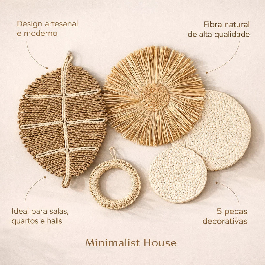 Composição de parede em fibra natural - Conjunto SUN