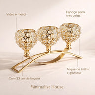 Castiçal Deluxe Dourado