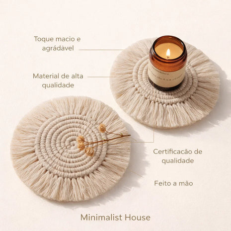 Coaster artesanal macramê - ROUND