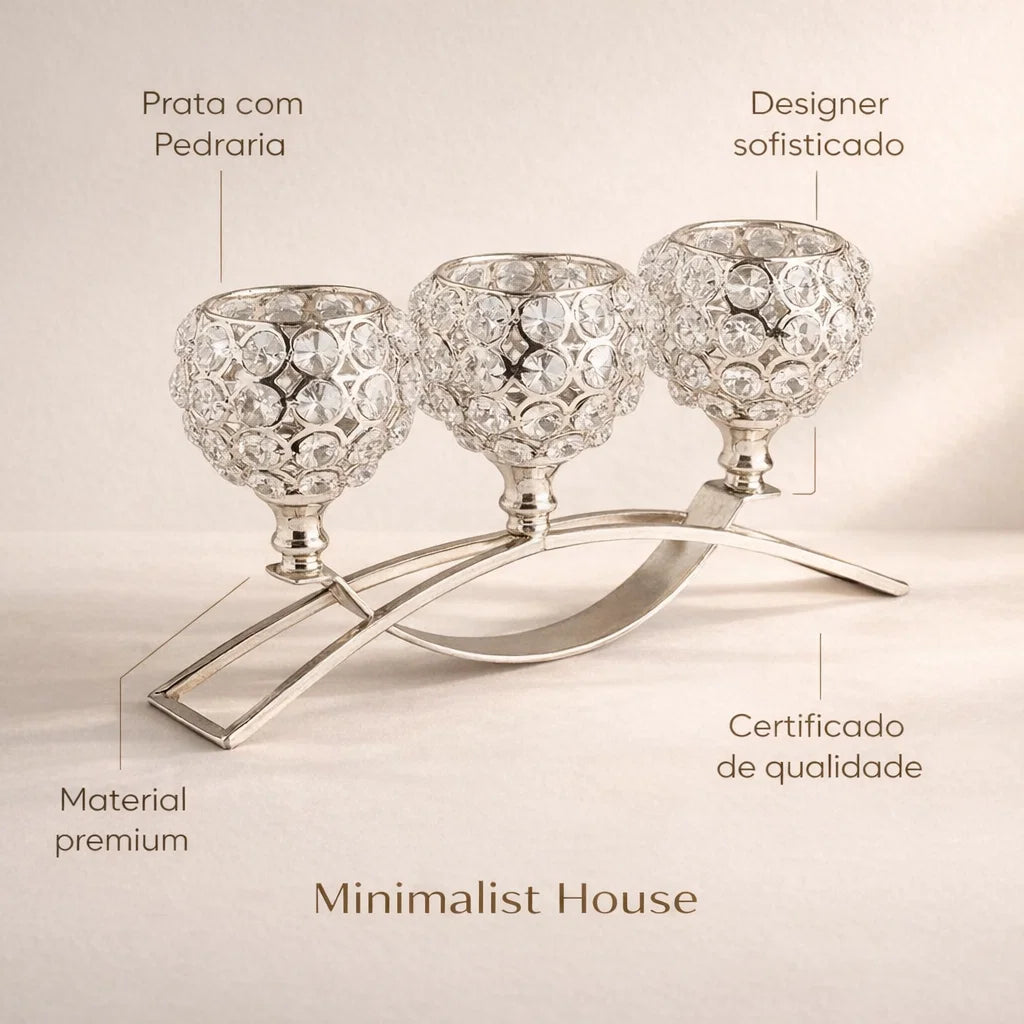 Castiçal Deluxe Prata
