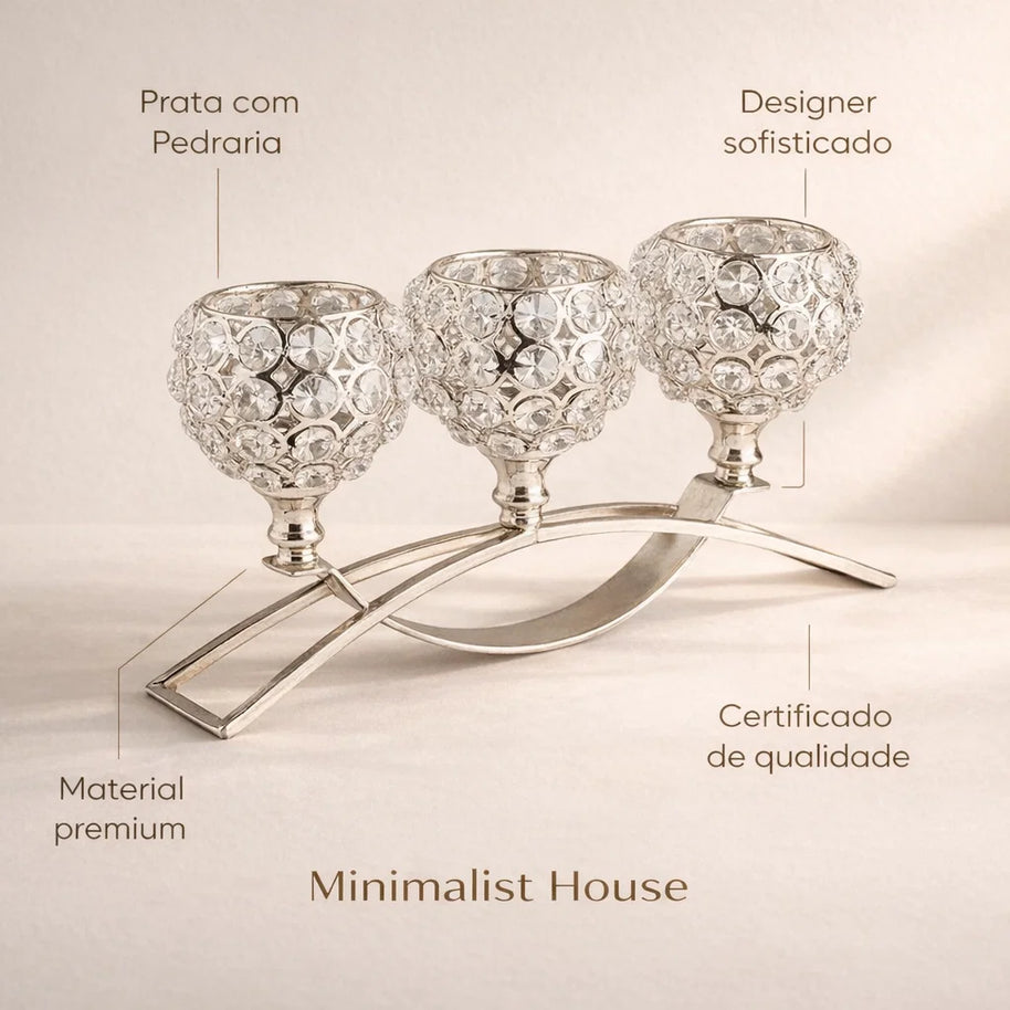 Castiçal Deluxe Prata