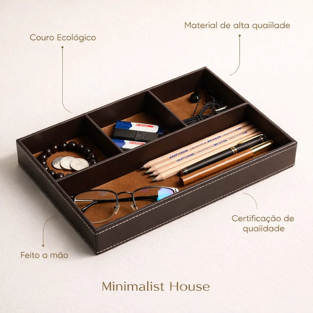 Caixa organizadora em Couro - OFFICE