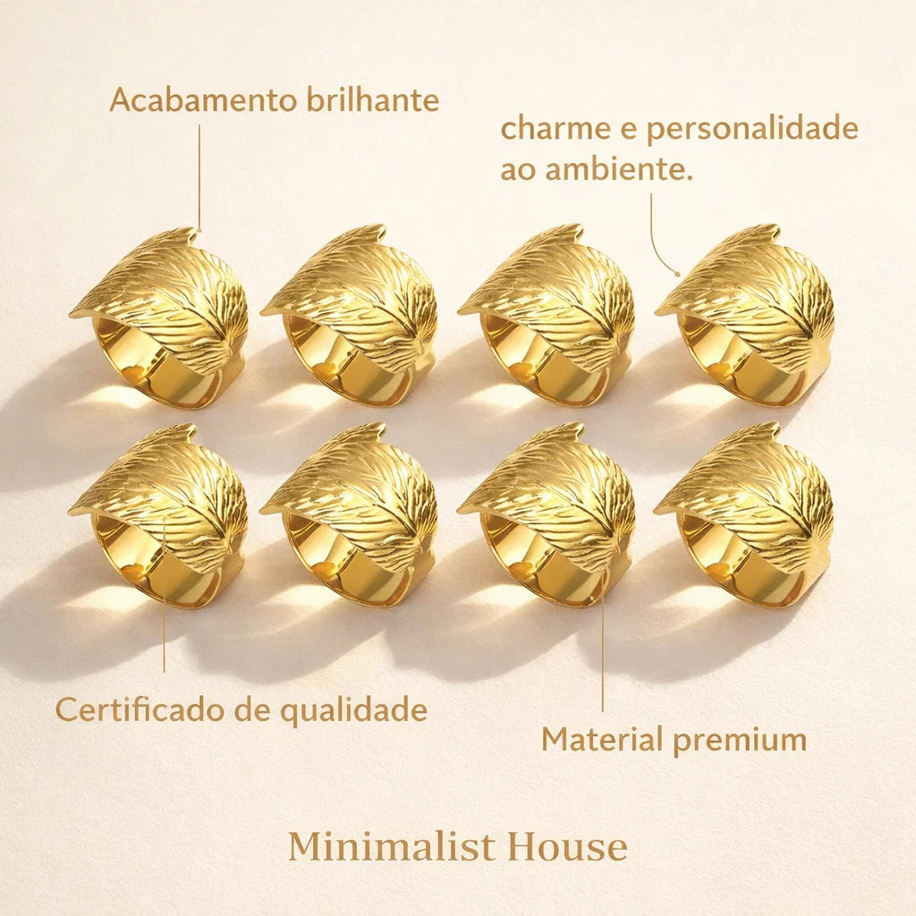 Anel de guardanapo - Folha 12Pcs