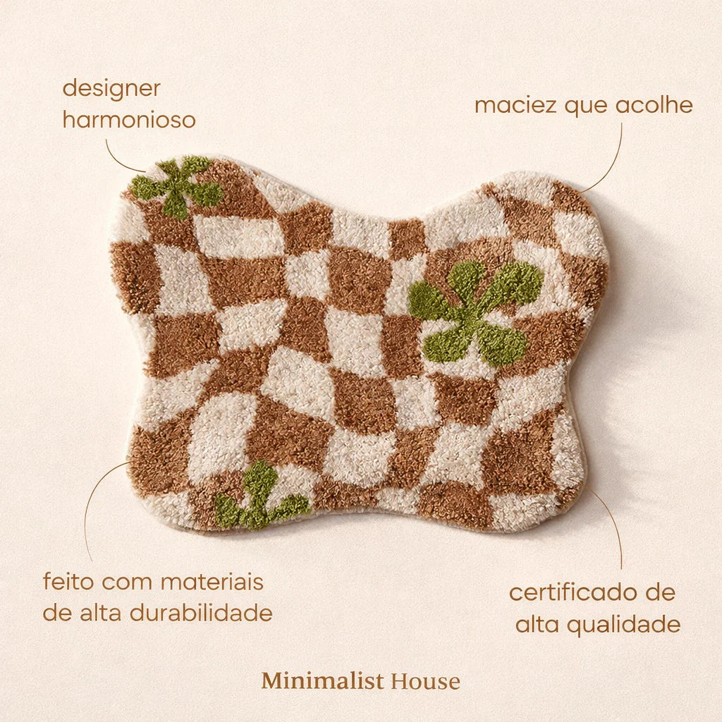 TUFF - Tapete xadrez irregular macio
