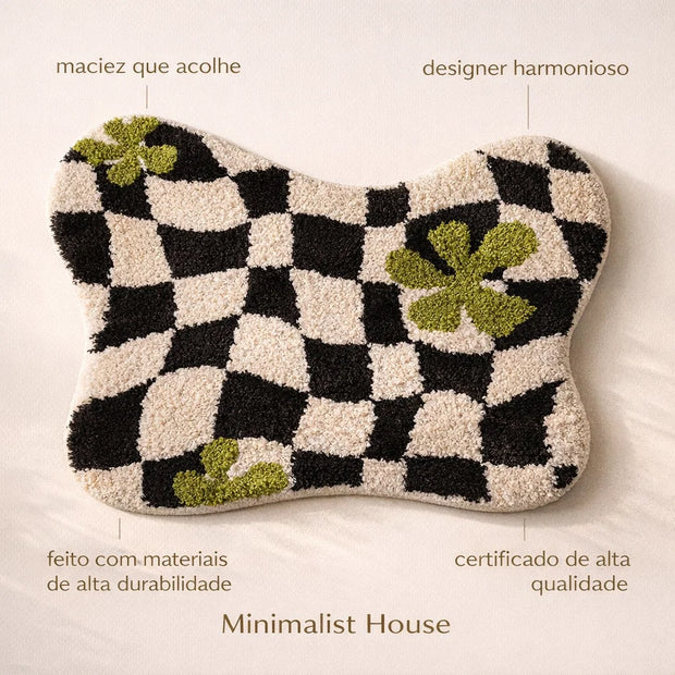 TUFF - Tapete xadrez irregular macio