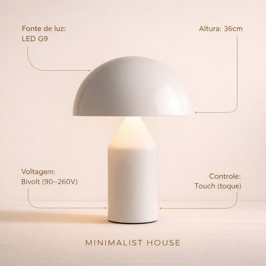 Luminária Cromada - Mushroom