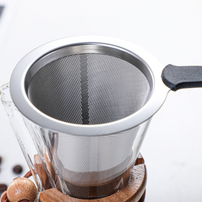 Bule Oriental de vidro de café filtro de aço inoxidável - 400/800ml - Minimalist House LTDA