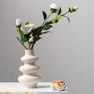 Vaso de cerâmica bege Nordic - Minimalista - Minimalist House LTDA