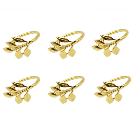 Anel para guardanapo folhas - Dourado - Minimalist House LTDA