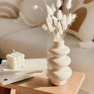 Vaso de cerâmica bege Nordic - Minimalista - Minimalist House LTDA