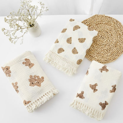 Cobertor de musselina para bebê recém-nascido - Urso - Minimalist House LTDA