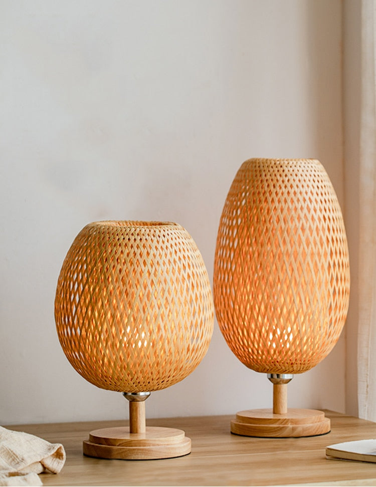 Bamboo Lamp - Abajur Tecelagem De Bambu Lâmpada Criativa - Minimalist House LTDA