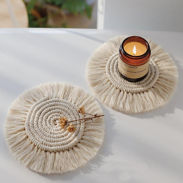 Coaster artesanal macramê - ROUND - Minimalist House LTDA